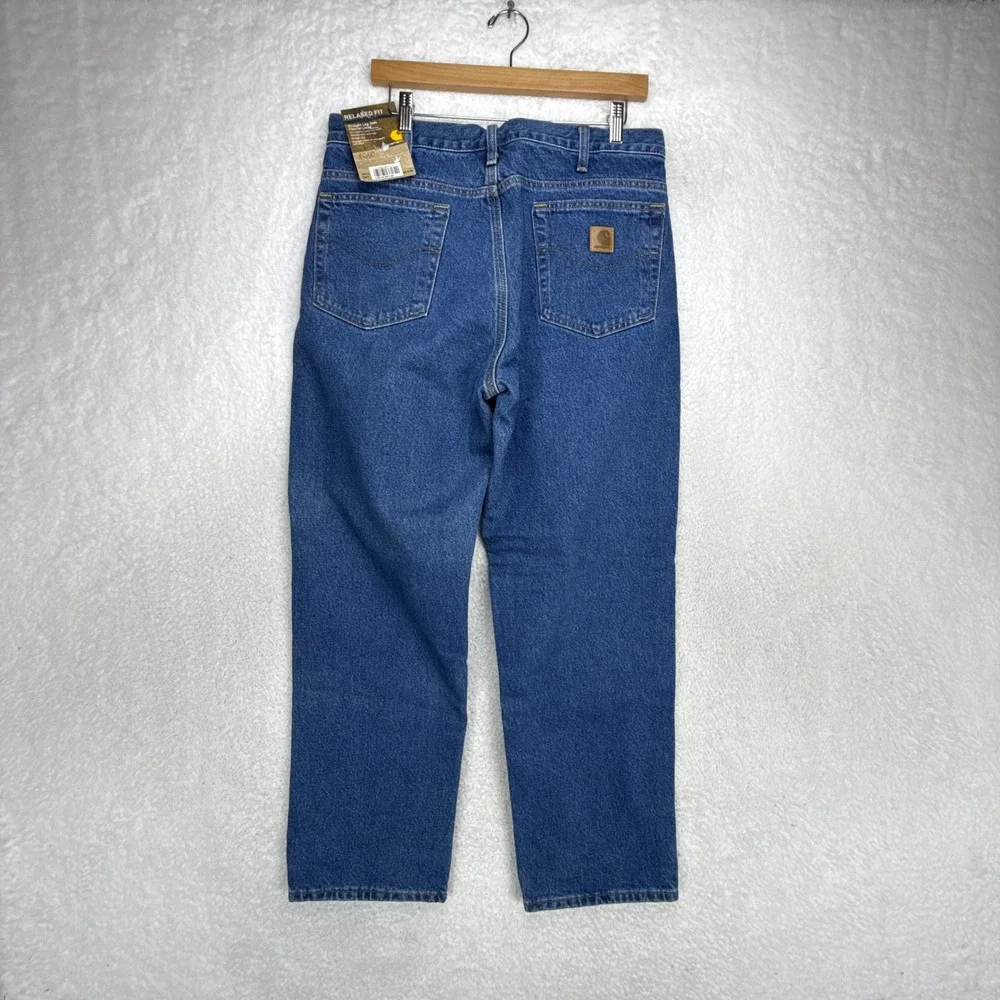 Carhartt‎ B172 DST Relaxed Fit Flannel Lined Straight Leg Jeans Mens 46x32 NWT